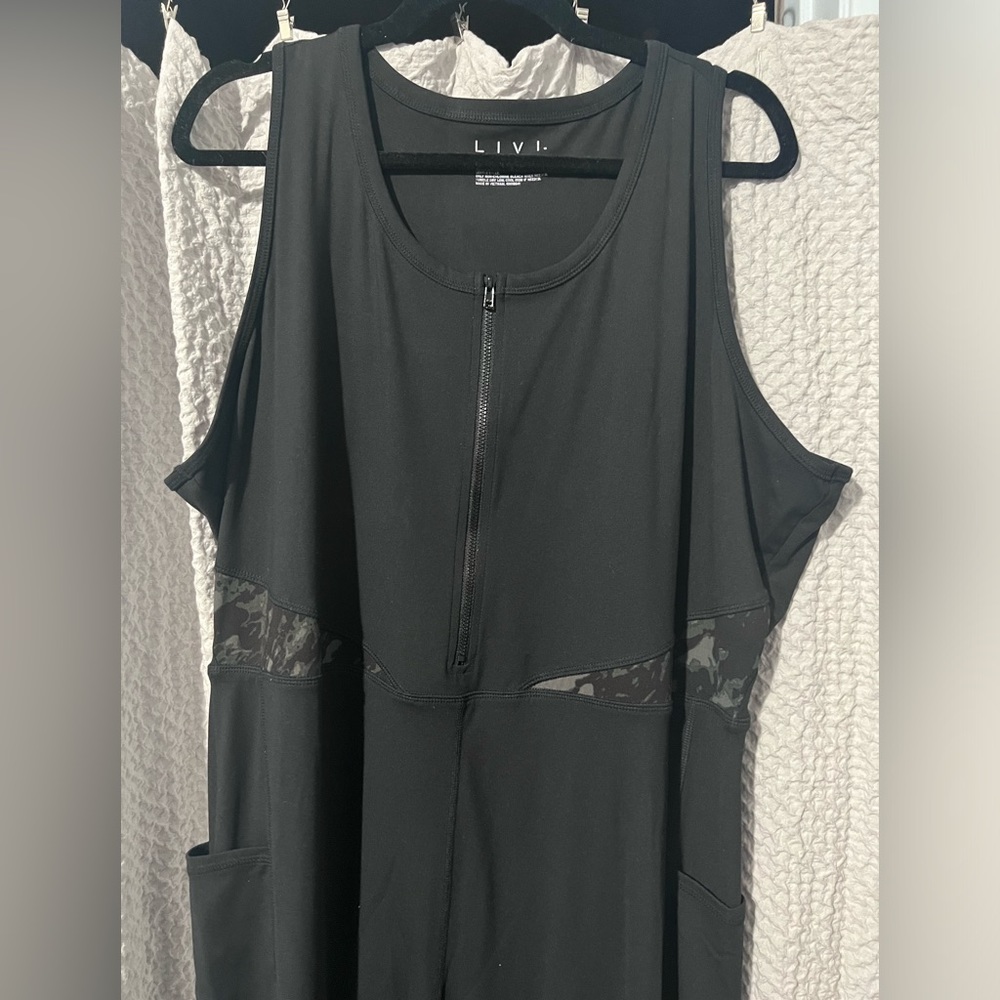 Lane Bryant Black Active LIVI Soft Sleeveless Fitted Jumpsuit NWT Size 22/24 - Picture 6 of 8